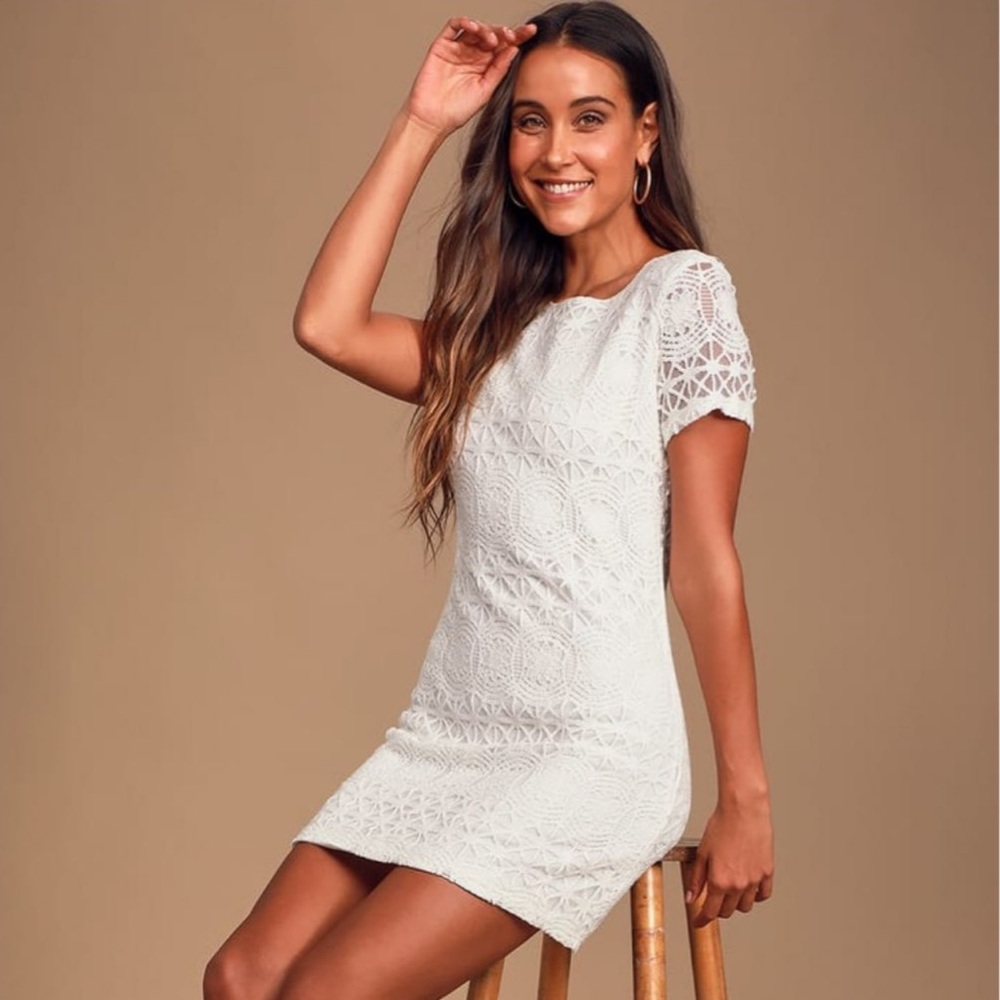Lulu's White Lace Mini Dress